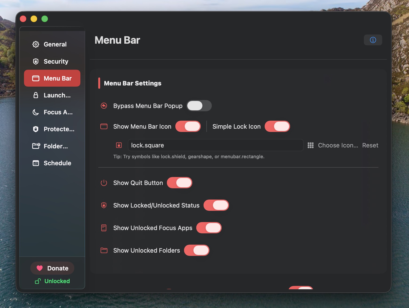 AppLockr interface showing app selection and privacy controls